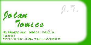 jolan tomics business card